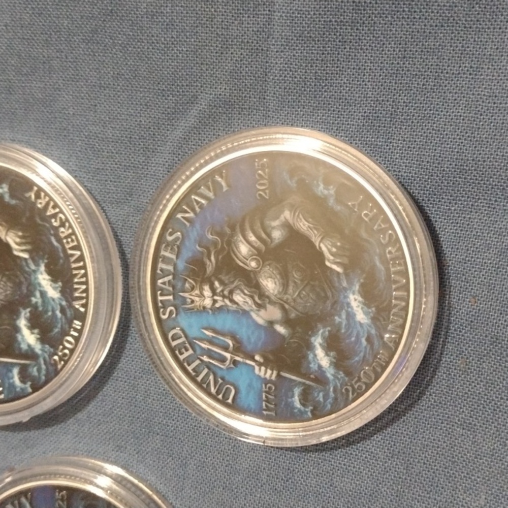 United States Navy 250th Anniversary Mint Coins(3) - Picture 2 of 3